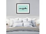 Bild QUEENCE "München Skyline", blau (farbe rahmen: schwarz, farbe bild(er): blau), B:40cm H:30cm, Acrylglas, Holz, Papier, Bilder, Bild, HD Premium Poster-Druck inkl. Holzrahmen