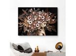 Deco-Panel REINDERS "Blumenreichtum Frau - Schmetterling - Strauß - Romantik", braun (farbe bild(er): braun), B:140cm H:100cm, MDF, Bilder, Deco-Panel