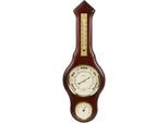 Wanduhr CHRISTOFFEL "Wetterstation Widdop", braun (nussbaumfarben), B:14cm H:4,5cm T:40cm, Wanduhren, Wanduhr