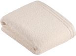 Badetuch VOSSEN "Calypso Feeling", weiß (ivory), B:100cm L:150cm, Walkfrottee, Obermaterial: 100% Baumwolle, Handtücher, Badetuch, mit schmaler Bordüre aus 100% Baumwolle, Vegan, einfarbig, Topseller