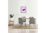 Bild QUEENCE "Mika", rosa (farbe rahmen: schwarz, farbe bild(er): rosa), B:40cm H:50cm, Acrylglas, Holz, Papier, Bilder, Bild, HD Premium Poster-Druck inkl. Holzrahmen