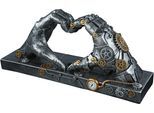Dekofigur CASABLANCA BY GILDE "Skulptur Steampunk Hand, silber", silber (silberfarben), B:35cm H:16cm T:9,5cm, Polyresin, Dekofiguren, Dekofigur, silberfarben