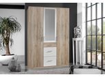 Kleiderschrank WIMEX "Joker", weiß (eichefarben san remo, weiß), B:135cm H:199cm T:59cm, Schränke, Kleiderschrank, wahlweise mit Spiegel