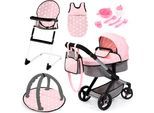 Kombi-Puppenwagen BAYER "Xeo Deluxe, rosa", rosa, Puppenwagen, KinderB:37cm H:73cm T:68cm, Kunststoff, Metall, Stoff, Kombi-Puppenwagen, B:37cm H:73cm T:68cm