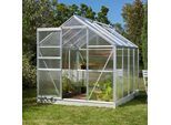 Gewächshaus VITAVIA "Luna 5000", silber (silberfarben), B:195cm H:197cm T:257cm, Gewächshäuser, Gewächshaus