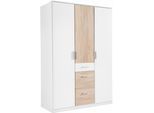 Kleiderschrank WIMEX "Joker", weiß (weiß, struktureichefarben hell), B:135cm H:199cm T:59cm, Schränke, Kleiderschrank, wahlweise mit Spiegel