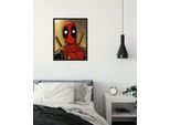 Wandbild KOMAR "Marvel Deadpool Holup", rot (farbe bild(er): rot), Disney, 1 Stk., Vlies, Bilder, Wandbild, 50 x 70 cm (Breite x Höhe) - Kinderzimmer, Dekoration