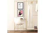 Bild QUEENCE "Call me Maybe", rosa (farbe rahmen: schwarz, farbe bild(er): rosa), B:30cm H:40cm, Acrylglas, Holz, Papier, Bilder, Bild, HD Premium Poster-Druck inkl. Holzrahmen