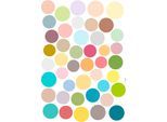 Wandtattoo KOMAR "Dots - Größe 50 x 70 cm", bunt, B:50cm H:70cm, Folie, Wandtattoos, Wandtattoo, selbstklebend, Wandsticker
