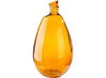 Tischvase GILDE "Vase bauchig; organisch Organical braun H. 47 cm", braun, B:26cm H:47cm T:26cm Ø:26cm, Glas, Vasen, Tischvase