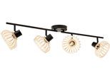 BRILLIANT Deckenstrahler "Norah", schwarz (schwarz, natur), 4, H: 22cm, 1 Stk., Leuchten, 4 flammig, Bambus, schwenkbar -Nature Style- 91cm Breite - E14 Fassung, Deckenstrahler