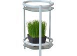 Beistelltisch, weiß, B:27cm H:45cm T:28cm, HOFMANN LIVING AND MORE, Tische, Beistelltisch, mit 2 Sicherheitsglasplatten