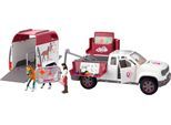 Spielzeug-Auto SCHLEICH "HORSE CLUB, Mobile Tierärztin mit Anhänger (42704)", weiß, Spielzeugfahrzeuge, KinderB:26cm H:14,7cm T:54,5cm, Kunststoff, Spielzeug-Auto, Made in Europe, B:26cm H:14,7cm T:54,5cm