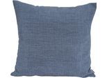 Dekokissen H.O.C.K. "Jonny", blau (jeansblau, unifarben), B:45cm H:10cm L:45cm, Obermaterial: 100% Polyester. Füllung: 100% Polyester, Dekokissen_Sitzkissen_Kissenhüllen, Dekokissen, Cordkissen inkl. Füllung, 45x45cm, Dekokissen, strukturiert