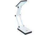 MAXIMEX LED Schreibtischlampe "faltbar", weiß, H: 24cm, 1 Stk., Leuchten, LED Lampe, stufenlos verstellbar, USB-Port oder Batteriebetrieb, LED Schreibtischlampe