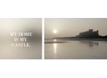 Leinwandbild QUEENCE "Home", grau (farbe bild(er): grau), B:100cm H:40cm T:2cm, Canvas, Holzrahmen, Bilder, Leinwandbild, Premium-Leinwandstoff, Handarbeit aus Deutschland, Spruch, 2er Set