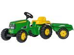 Trettraktor ROLLY TOYS "rollyKid, John Deere", grün, Tretfahrzeuge, KinderB:47cm H:52cm T:134cm, Kunststoff, Trettraktor, mit Trailer, B:47cm H:52cm T:134cm