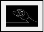Bild QUEENCE "Romeo", schwarz (farbe rahmen: schwarz, farbe bild(er): schwarz), B:50cm H:40cm, Acrylglas, Holz, Papier, Bilder, Bild, HD Premium Poster-Druck inkl. Holzrahmen