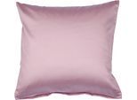 Kissenbezug JANINE "Colors Mako Satin", rosa (kreiderosé), B:50cm L:50cm, Mako-Satin, Obermaterial: 100% Baumwolle, Kissenbezüge, Kissenbezug, mit Reißverschluss, uni Kissenhülle, feinfädig, 100% Baumwolle