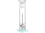 WC-Garnitur WENKO "Debar", weiß, B:18cm H:73cm, Edelstahl, Glas, Reinigungsbürsten, WC-Garnitur, Stand WC-Garnitur