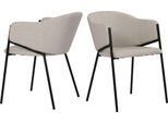 Armlehnstuhl SIT, beige (beige, schwarz, schwarz, beige), B:60cm H:76cm T:52cm, Metall, Polyester, Stühle, Armlehnstuhl, Oeko-Tex zertifiziert