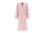 Bademantel VOSSEN "Silent, ideal für Sauna & Spa, Hotelbademantel, Morgenmantel" Gr. S, rosa (pearl skin), L:120cm, Baumwolle, Hausmäntel, Bademantel, Musselin