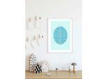 Bild KOMAR "Shelly Patterns Aqua", bunt (farbe bild(er): bunt), B:40cm H:50cm, Holz, Papier, Bilder, Bild, Wandbild zur Dekoration - ohne Rahmen