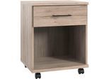 Rollcontainer WIMEX "Home Desk", braun (san remo eiche nachbildung), B:46cm H:58cm T:40cm, Holzwerkstoff, Rollwagen, Rollcontainer, mit 1 Schublade, 46cm breit, 58cm hoch