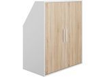 Kleiderschrank GAMI "UNDER", braun (weiß, sonoma eiche), B:91cm H:110cm T:50cm, Holzwerkstoff, Schränke, Kleiderschrank, Schrägschrank mit einer Tür