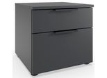 Nachtkommode WIMEX "level36 A by fresh to go", grau (graphit), B:41cm H:39cm T:41cm, Holzwerkstoff, Sideboards, Nachtkommode, 2 Schubladen mit soft-close Funktion