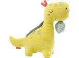 Kuscheltier FEHN "Happy Dino", gelb, Plüschfiguren, KinderB:20cm H:23cm T:6,9cm, Kuscheltier, mit »Glow-in-the-dark«-Bestickung & Nachtlicht-Modul, B:20cm H:23cm T:6,9cm