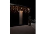 KONSTSMIDE LED-Lichtervorhang "Weihnachtsdeko aussen", Energieeffizienz: G, transparent, Dioden 96 Stk. Flammen 96 Stk., Gesamtlänge 13m, Lichterketten, LED Eisregen Lichtervorhang, 96 bernsteinfarbene Dioden, LED-Lichtervorhang