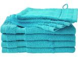 Handtuch Set DYCKHOFF "Siena", blau (aqua), 8 Stk., Walkfrottier, Walkfrottier, Obermaterial: 100% Baumwolle, Handtuch-Sets, Handtuch Set, in tollen Unifarben