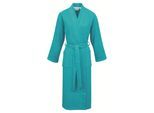 Unisex-Bademantel CARL ROSS "supercombed light" Gr. S, turquoise, weiß, L:125cm, Frottier, Hausmäntel, Unisex-Bademantel, Kimono
