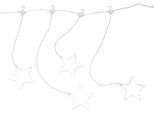 KONSTSMIDE LED-Lichtervorhang "Weihnachtsdeko", transparent, Dioden 8 Stk., Kabellänge 1,05m x Gesamtlänge 6,05m, Lichterketten, mit 8 Plexisternen und warmweißen Dioden, LED-Lichtervorhang