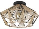 EGLO Deckenleuchte "ADWICKLE Deckenlampe, Stahl und Textil, Wohnzimmerlampe, Flurlampe", schwarz, Ø 44,5cm H: 26cm, 1 Stk., Leuchten, Wand-/Deckenleuchte, H26 x Ø44,5 cm, schwarz, 1X40W exkl., Deckenleuchte