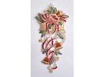 Fensterbild STICKEREIEN PLAUEN "Geschenkezopf", bunt, B:19cm H:41cm, Polyester, Fensterbilder, Fensterbild