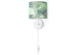 PACO HOME Wandleuchte "Ostende 534", weiß, 1, Ø 18cm H: 26,5cm, Leuchten, Wohnzimmerlampe Lampenschirm Schlafzimmer Büro Lampe Jungle Palme, Wandleuchte