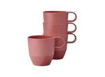 Becher MEPAL "Henkelbecher Silueta 300 ml 4er Set", bunt (vivid mauve), 4 tlg., Kunststoff, Trinkgefäße, Becher