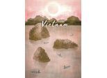 Bild KOMAR "Vintage Travel Vietnam", rosa (farbe bild(er): rosa), B:50cm H:70cm, Holz, Papier, Bilder, Bild, Wandbild zur Dekoration - ohne Rahmen