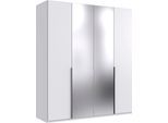 Kleiderschrank WIMEX "Mugano,in 5 Breiten,2 Höhen,2 Tiefen, viele Farben, Made in Germany", weiß, griffe schwarz, B:180cm H:208cm T:58cm, Holzwerkstoff, Schränke, Kleiderschrank, mit langen Griffen aus Metall, mit oder ohne Spiegel