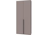 Kleiderschrank WIMEX "Mugano,in 5 Breiten,2 Höhen,2 Tiefen, viele Farben, Made in Germany", saharagrau, griffe schwarz, B:90cm H:208cm T:40cm, Holzwerkstoff, Schränke, Kleiderschrank, mit langen Griffen aus Metall, mit oder ohne Spiegel
