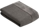Badetuch VOSSEN "Pure", grau (lavastone), B:67cm L:140cm, Frottier, Obermaterial: 100% Baumwolle, Handtücher, Badetuch, Baumwolle & VEGAN, mit eleganter Veloursbordüre