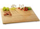 Schneidebrett KESPER, beige (natur), B:50cm H:4cm L:56cm, Bambus, Schneidebretter, Schneidebrett, Gr. 56 x 50 cm