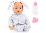 Babypuppe BAYER "First Words Baby, Anna 38 cm, grau", grau, Puppen, Baby, Babypuppe, mit Schlafaugen und Babygeräuschen