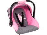 Puppen Autositz BAYER "rosa/goldfarben Schleife", rosa (fee grau, rosa), Puppenausstattungen, KinderB:34cm H:38cm L:42 T:45cm, Kunststoff, Metall, Puppen Autositz, mit Dach, B:34cm H:38cm L:42 T:45cm