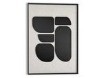 Wandbild REINDERS "Organic Blocks schwarz", schwarz (farbe bild(er): schwarz, weiß), B:50cm H:70cm T:3cm, Bilder, Wandbild, Wohnzimmer - Schwarz-Weiß - MDF - Abstrakt - 50x70 cm