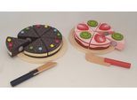 Spiellebensmittel TANNER "Schoko- und Erdbeertorte", bunt, Kaufladensortimente, Kinder, Holz, Spiellebensmittel