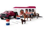 Spielfigur SCHLEICH "HORSE CLUB, Lakeside Truck mit Anhänger (42705)", bunt, Spielfiguren, Kinder, Kunststoff, Spielfigur