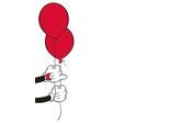 Bild KOMAR "Mickey Mouse Balloon", schwarz (farbe bild(er): schwarz), B:40cm H:50cm, Holz, Papier, Bilder, Bild, Wandbild zur Dekoration im Kinderzimmer - ohne Rahmen